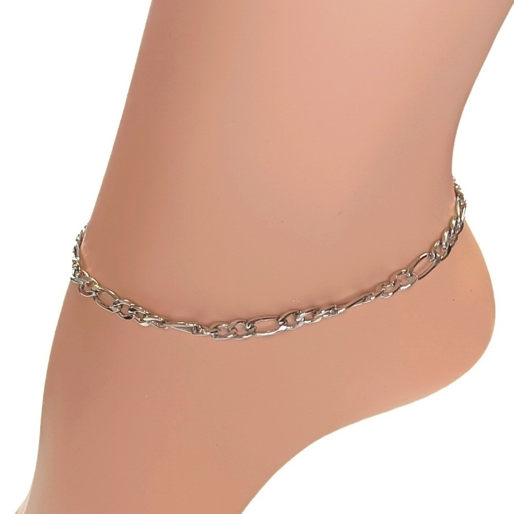 Silver Link Chain Anklet Minimalist Boho Beach Goth Dainty‎ 12" Adjustable